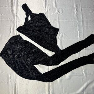 Naked Wardrobe Black Burnout Leopard Print Two-Piece Set SZ M